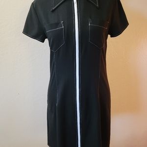 Uncivilized Black & White Zip Dress